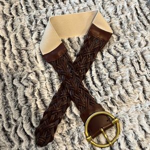 Chinese Laundry Wide waisted adjustable Cream/Brown Belt Small